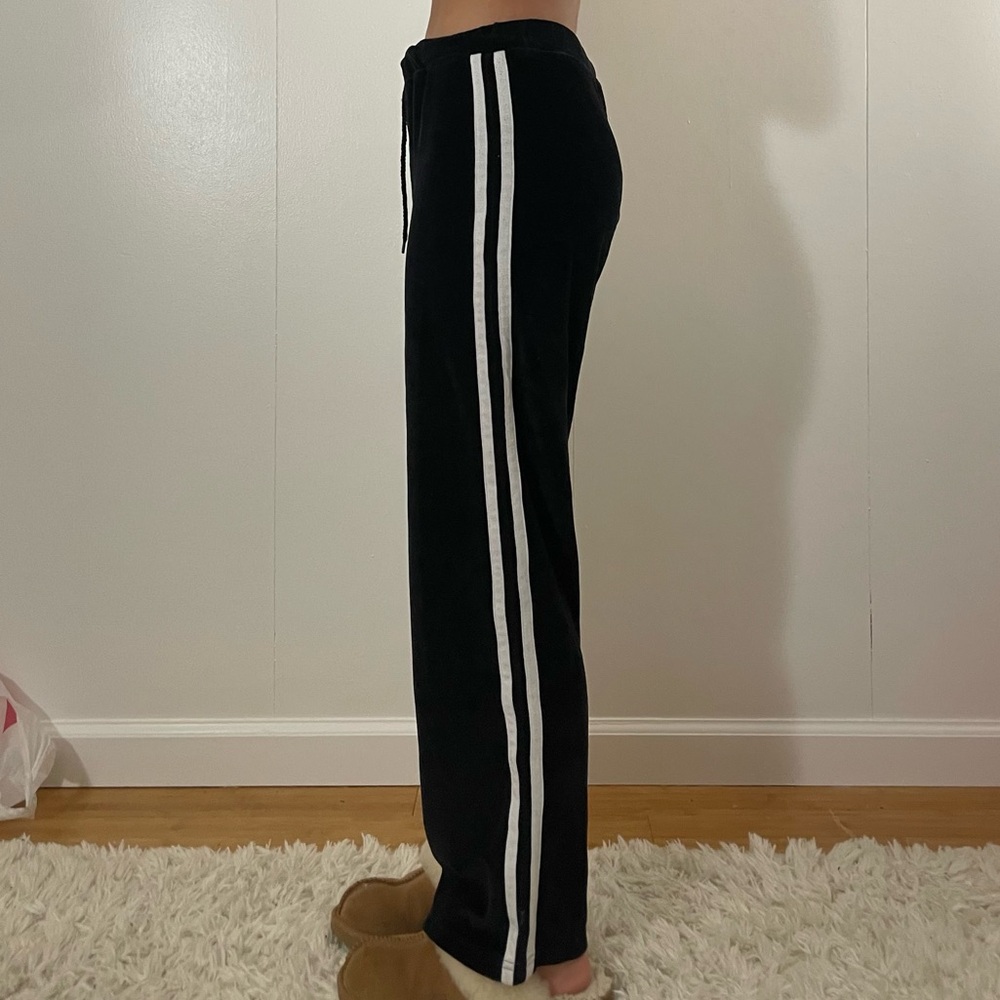 Thrifted Black Vintage Velvety Soft Fabric Track Pants